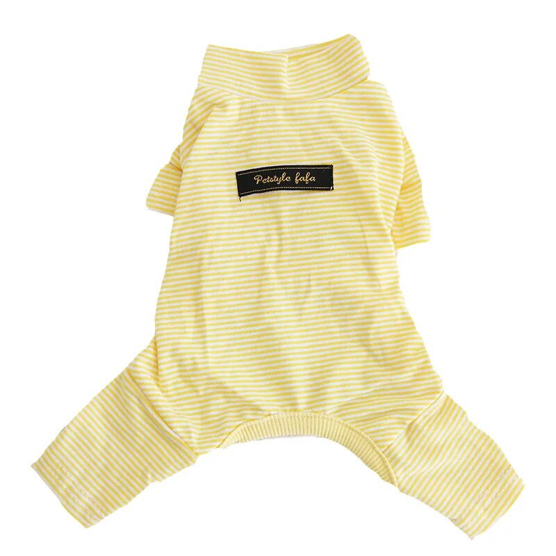 Rudens ir žiemos dryžuota spauda medvilnė plona aštuonių spalvų Keturių kojų šunys pižamos naminių gyvūnėlių drabužiai šunų drabužiai pižamos kamai