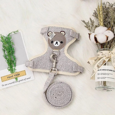 Naminių gyvūnėlių liemenės traukimo virvės spalvos Animacinis filmas lokio krūtinės dirželis šuns grandinėlė, vaikščiojimas šuns virve Maži vidutinio dydžio šunys kačių priedai