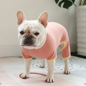Дрехи за френски булдог Поларени дрехи с четири крака за дебело куче Топли пижами Дрехи за кучета с четири крака за малки и средни кучета