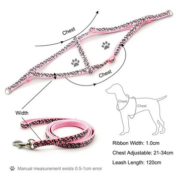 Λουρί και λουρί σκύλου Μόδα Λεοπάρ λουράκι στήθους για βόλτα γατάκι Τα αξεσουάρ σκύλου Chihuahua γιλέκο Anti-lost