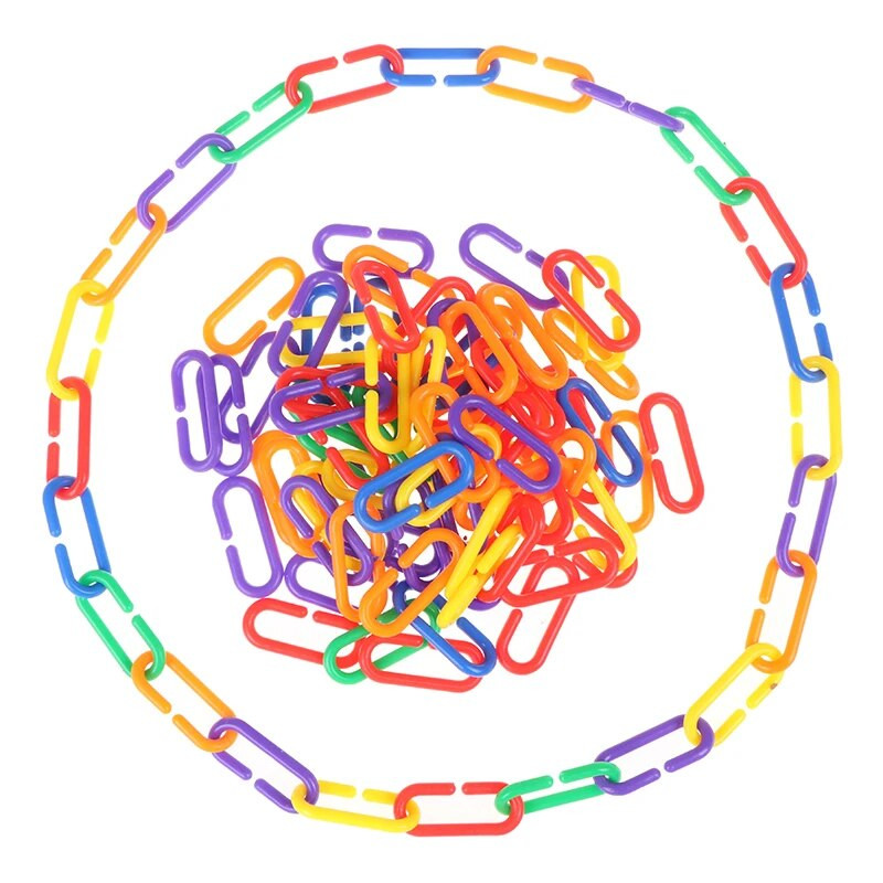 50 DB/tétel Műanyag papagáj játékok C-kapcsok Horgok Lánc C-kapcsok Cukorsikló Patkány Papagáj Madár Játék alkatrészek Papagáj madarak Kiegészítők