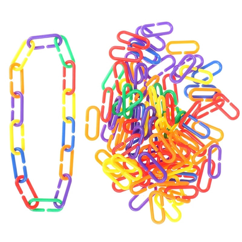 50 DB/tétel Műanyag papagáj játékok C-kapcsok Horgok Lánc C-kapcsok Cukorsikló Patkány Papagáj Madár Játék alkatrészek Papagáj madarak Kiegészítők