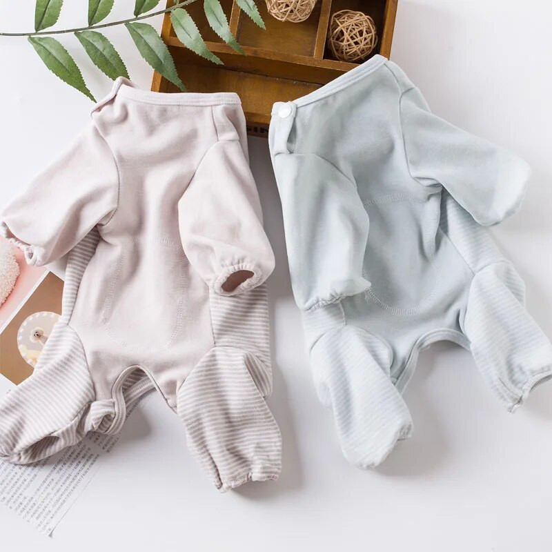 Psaća pidžama s omotanim trbuščićima Kombinezon Pamuk Plavo Ljubičasta Odjeća za pse za male pse Chiwawa Puppy Hoodie Pidžama Kombinezon