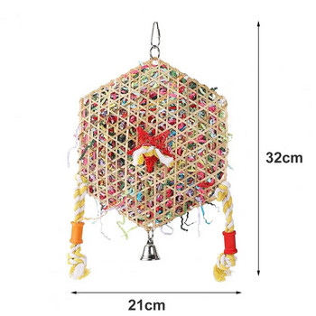 Hexagonal Bird Searching Shredding Toy Bird Toys for Parrot Conure Accessories Perch and Budgie Parakeet Toy Paper Tube Toy