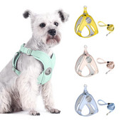 Naujausi šuniukų katės šunų liemenių pakinktai ir pavadėlių rinkinys mažiems ir vidutiniams šunims Macaron Pet Petses Šnaucerių Shih Tzu talismanai Produktai