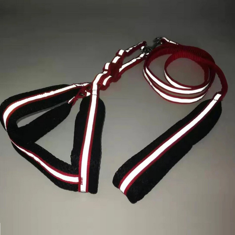 Kutya hám mellény póráz Fényvisszaverő, légáteresztő hálós kisállattermékek Állítható éjszakai sétáló póráz kutyanyakörv közepes méretű kutyák számára