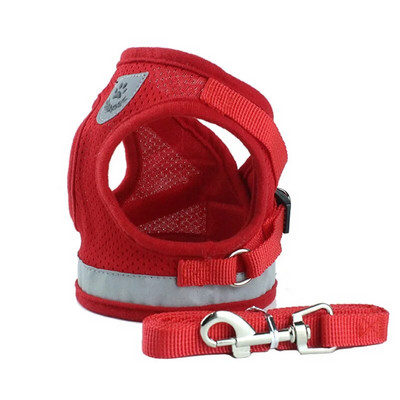 Nyári kisállatkutya mellény hám és póráz készletek Fényvisszaverő hálós hámok kis kutyák számára Pomerániai corgi Yorkshire Puppy Arnes perro