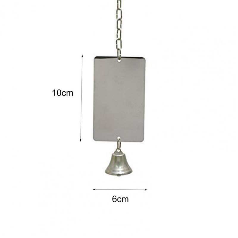 Paukščių žaislų veidrodžio varpelis nešiojamas akrilo žaislų narvelio dekoravimo naminių gyvūnėlių veidrodis naminiams gyvūnėliams