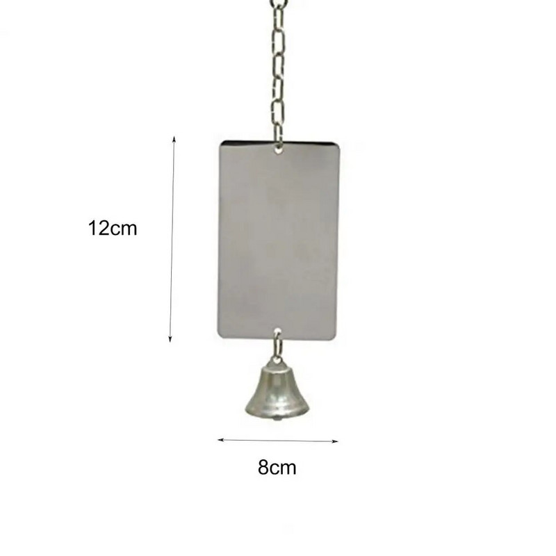 Paukščių žaislų veidrodžio varpelis nešiojamas akrilo žaislų narvelio dekoravimo naminių gyvūnėlių veidrodis naminiams gyvūnėliams