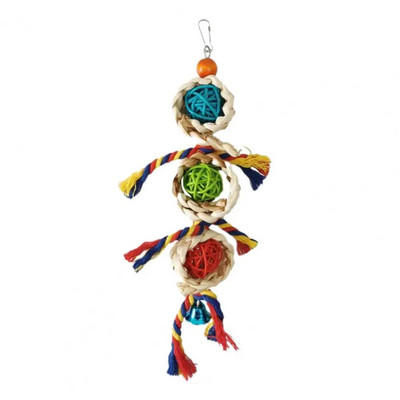 Papūgos žaislas Naudingas pramoginis naminių paukščių žaislas kukurūzų žievelės rotango rutulinis paukščio kramtomasis žaislas papūgui