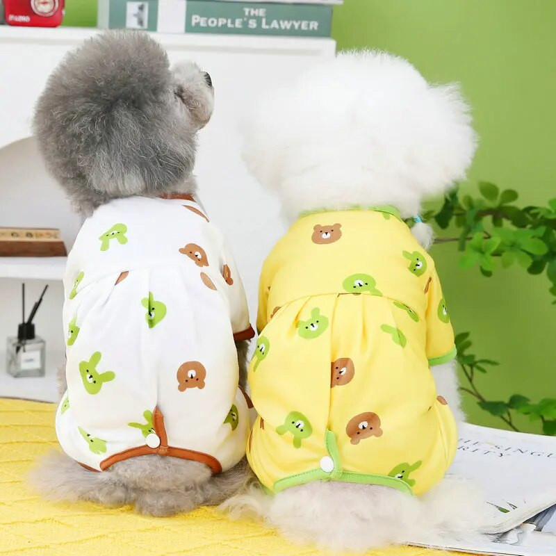 Suņu kombinezons Pavasaris Rudens Silts Apģērbs Kucēnu Džemperis Suņu Apģērbi Maziem Suņiem Čivavas Kostīms Kokvilnas Mājdzīvnieku Suņu Pidžamas