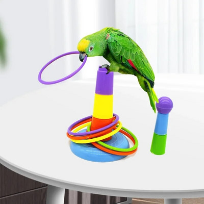 Lemmikloomadele mõeldud naljakas minivarre mänguasi papagoide intelligentsust arendavale mängule Värviline rõngas Vogel Speelgoed linnud, tegevust treenivad mänguasjad
