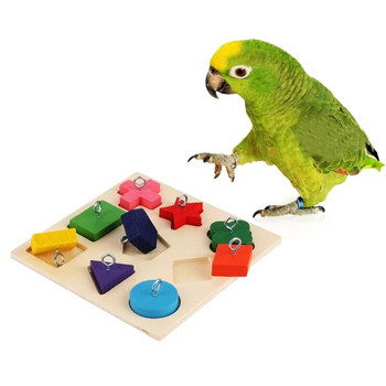 Parrot Образователни играчки Parrot Интерактивни играчки за обучение Дървени блокове Птици Пъзел Играчка Консумативи за птици