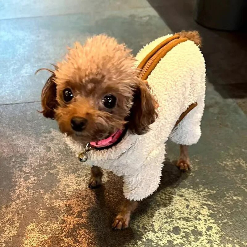 Meleg gyapjú kölyökkutya kombiné kiskutyáknak Téli kisállatruhák csattal pomerániai uszkár overall kabalák macskaruházat