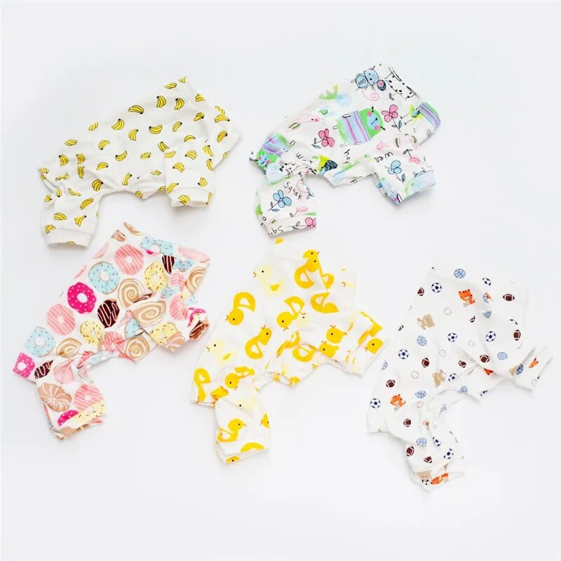 Puha pamut kutyus pizsama kombiné kis kutyáknak francia bulldog chihuahua alsóing aranyos mintás kiskutya ruházat kisállat kellékek