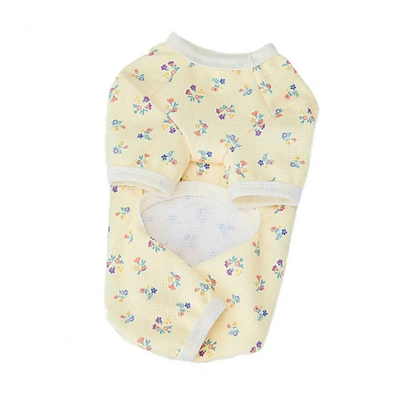 Kutyapulóveres pizsama Lovely 4 lábú kisállatruházati ruhák csinos kutyapizsama kis kutyusok virágos kombiné kis közepes kutyáknak