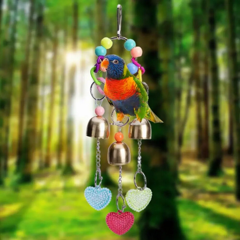 Jucării colorate pentru păsări pentru papagal, cu lanț de pod suspendat, pentru animale de companie, mușcătură de papagal, jucării de mestecat, cușcă de păsări, jucării pentru papagali, decor păsări