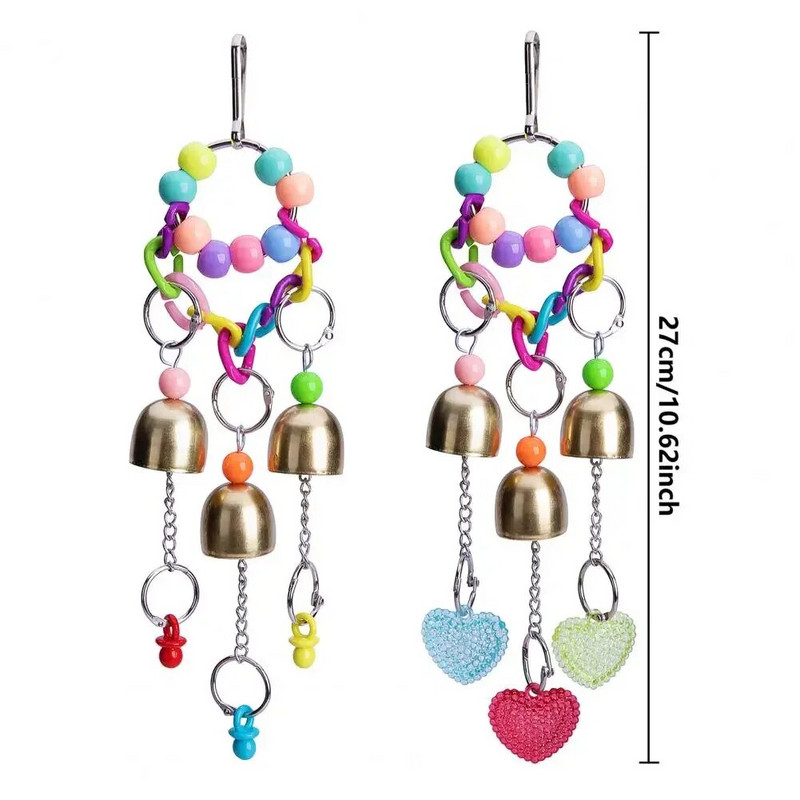 Jucării colorate pentru păsări pentru papagal, cu lanț de pod suspendat, pentru animale de companie, mușcătură de papagal, jucării de mestecat, cușcă de păsări, jucării pentru papagali, decor păsări