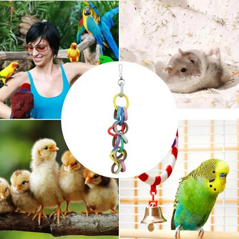 Παιχνίδια πουλιών για παπαγάλους Παιχνίδια παπαγάλου για μεγάλα πουλιά με μεταλλικό γάντζο Πολύχρωμα παιχνίδια παπαγάλων παπαγάλων παπαγάλων παιχνίδια αξεσουάρ κλουβιού πουλιών