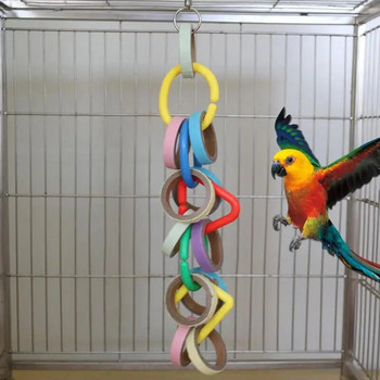 Играчки за птици за папагали Играчки за папагали за големи птици с метална кука Цветни дъвчащи играчки за папагали Играчки за папагали Аксесоари за клетка за птици