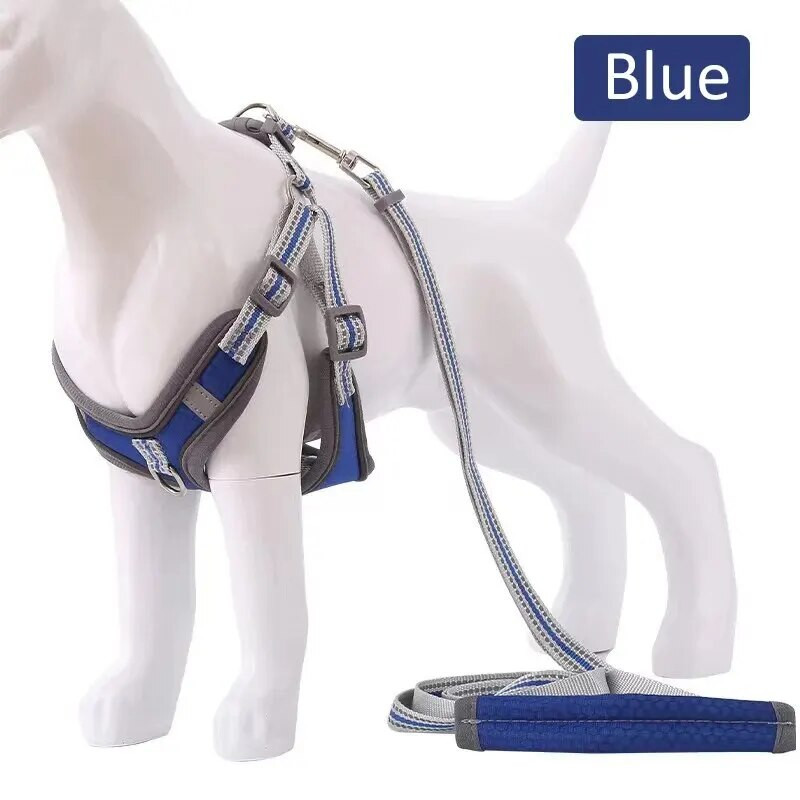 Ρυθμιζόμενο λουρί και κολάρο με λουρί σκύλου για κατοικίδιο ζώο αντανακλαστικό γιλέκο σκύλου 3M για μικρό μεσαίο κουτάβι
