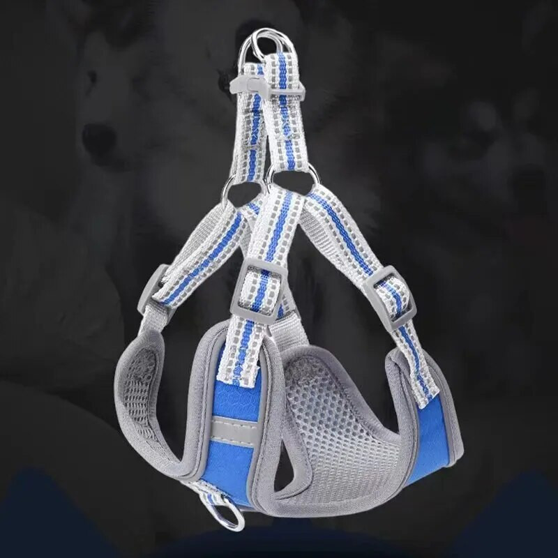 Ρυθμιζόμενο λουρί και κολάρο με λουρί σκύλου για κατοικίδιο ζώο αντανακλαστικό γιλέκο σκύλου 3M για μικρό μεσαίο κουτάβι