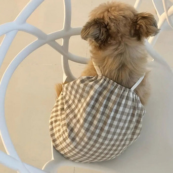 Νέα INS φούστα σκύλου ρετρό ζαρτιέρες Καρό φόρμες για κατοικίδια Ρούχα για κατοικίδια Φόρμες για σκύλους Bichon Schnauzer Ολόσωμη φόρμα για σκύλους Γυναίκα