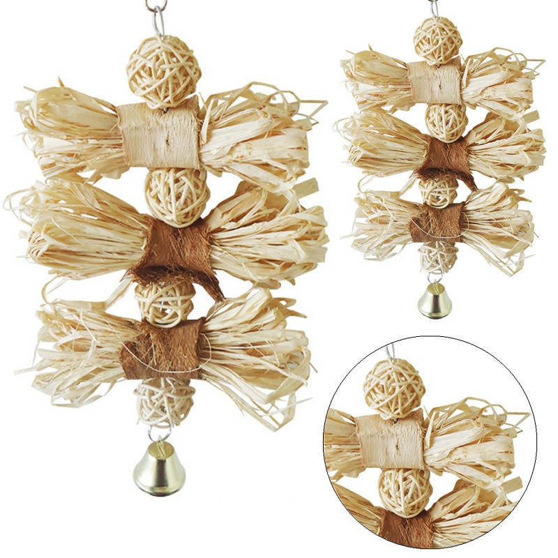 Lofah Takraw kamuolinis paukščio žaislas naminiams gyvūnėliams papūga ara afrikietiška pilka banguota papūgėlė kakadu papūgėlė kakatas ara meilės paukščio narvelis dantukų dygimo žaislas