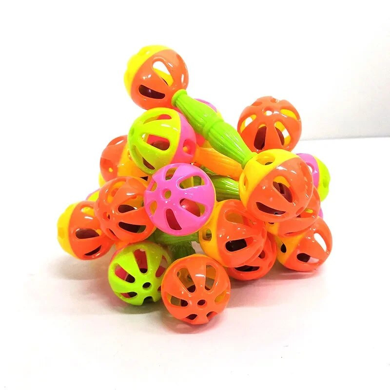 3/1 vnt Papūgos žaislas Kūrybingas barškučiui atsparus paukščio įkandimui žaislas dvigalvis varpelis kamuoliukas Papūgos dresuojamas žaislas naminių paukščių žaislai