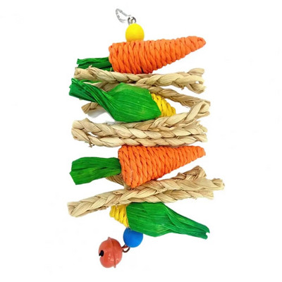 Hasznos papagájjáték Könnyen felszerelhető papagáj rágójáték csengőfogakkal csiszoló kukorica alakú madár papagáj akasztós rágójáték