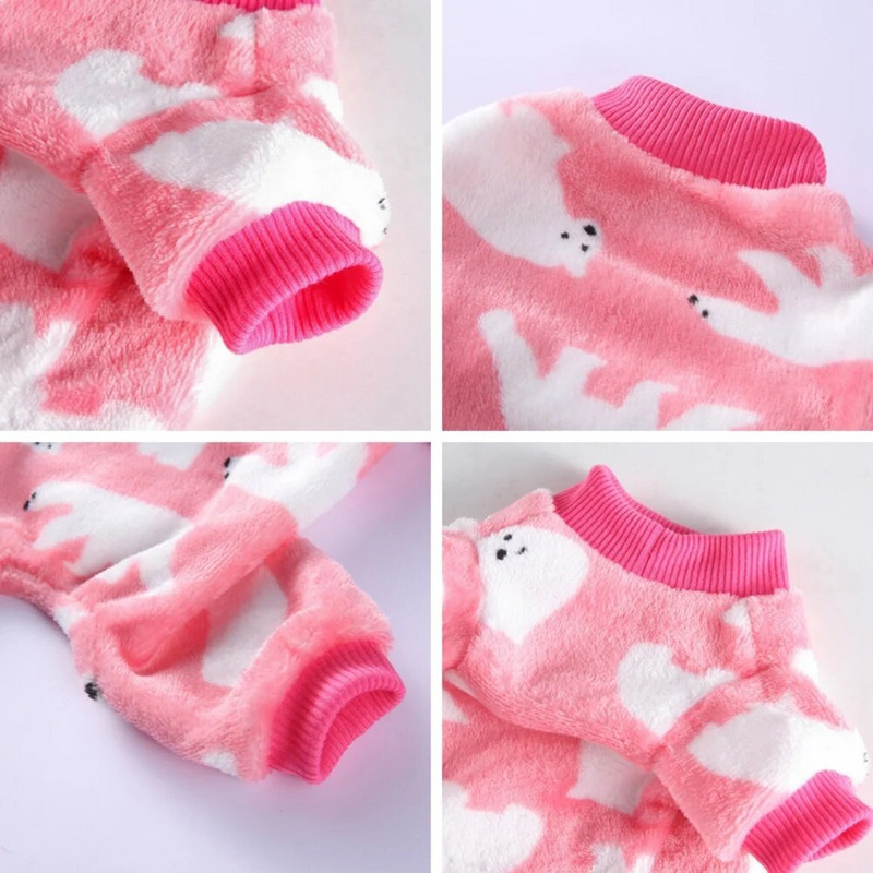 Mažos šunų pižamos Minkštas marškinėliai berniukams Mergaitėms Naminiai gyvūnai Terminis Žiemos Patogus Pjs Vilnonis šuniuko kombinezonas Katės Drabužiai Minkštas aksominis augintinio paltas