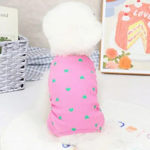 Szívmintás kisállat kutya ruhák kutya pizsama jumpsuit pizsama pulóver kapucnis mellény Onesie overál kis kutyáknak Yorkshire terrier