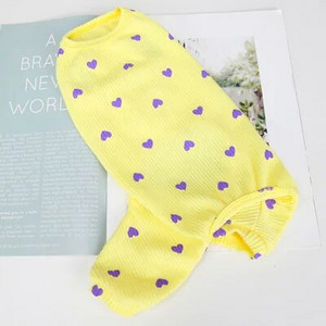 Szívmintás kisállat kutya ruhák kutya pizsama jumpsuit pizsama pulóver kapucnis mellény Onesie overál kis kutyáknak Yorkshire terrier