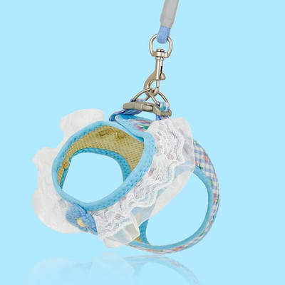 Liemenės naminių gyvūnėlių pakinktai spausdinti gėlėmis nėriniai šunų katės lauko vaikščiojimo reikmenys krūtinės dirželio sekimo pavadėlis mažam ir vidutiniam šuniukui