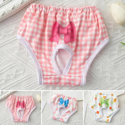 Pet Menstrual Pants Comfortable Absorbent Dog Diapers Prevent Mess Breathable Bow Dog Clothes Elasticity Pants