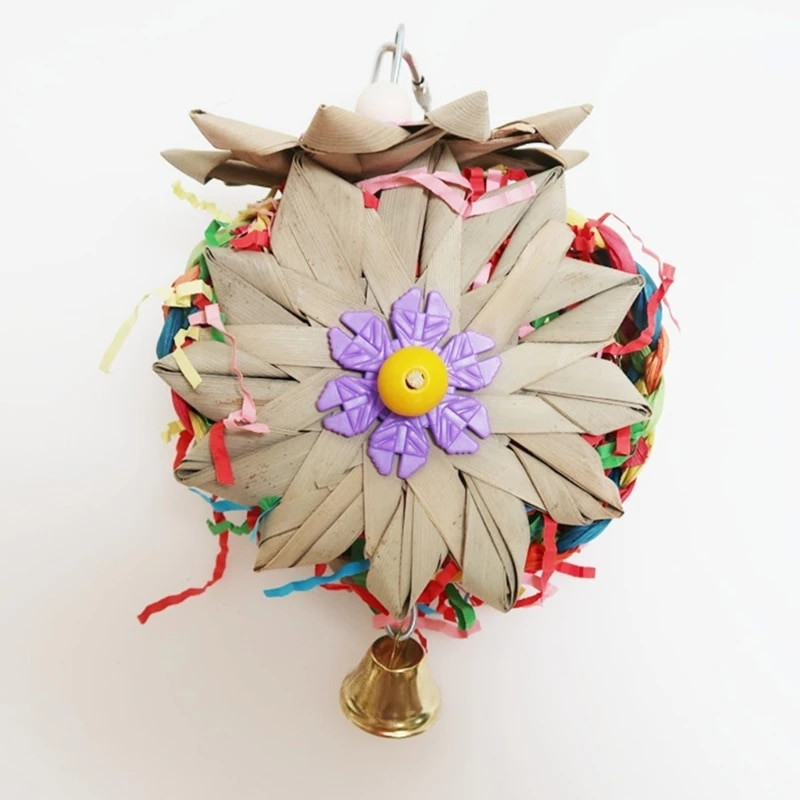 K5DC natūralaus popieriaus pakabinamas žaislas, skirtas papūgos įkandimui, žaislas naminiams paukščiams narvei