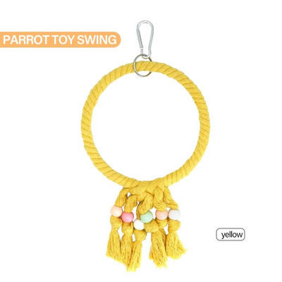 Naminių gyvūnėlių papūga paukščių narvelis žaislas Papūgos medvilninės virvės žiedinis stovas kramtomas kąsnis pakabinamas sūpynės laipiojimo žaidimo žaislai