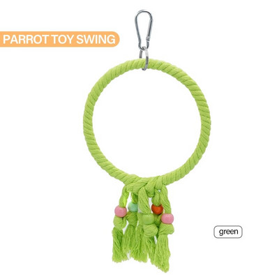 Naminių gyvūnėlių papūga paukščių narvelis žaislas Papūgos medvilninės virvės žiedinis stovas kramtomas kąsnis pakabinamas sūpynės laipiojimo žaidimo žaislai