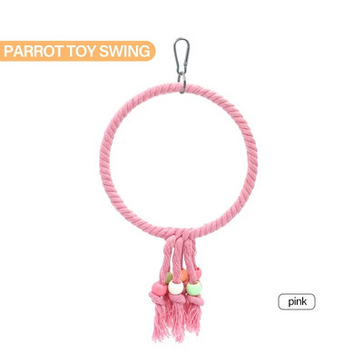 Naminių gyvūnėlių papūga paukščių narvelis žaislas Papūgos medvilninės virvės žiedinis stovas kramtomas kąsnis pakabinamas sūpynės laipiojimo žaidimo žaislai