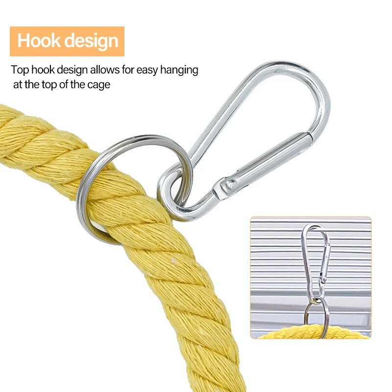 Naminių gyvūnėlių papūga paukščių narvelis žaislas Papūgos medvilninės virvės žiedinis stovas kramtomas kąsnis pakabinamas sūpynės laipiojimo žaidimo žaislai