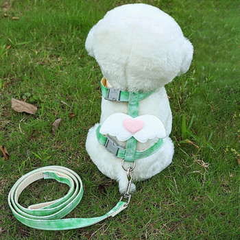 I-shaped Cute Wing Dog Halan Tracking Leash Set Gradient Color Cat Walking Supplies Outdoor Anti Break Free Quick Release