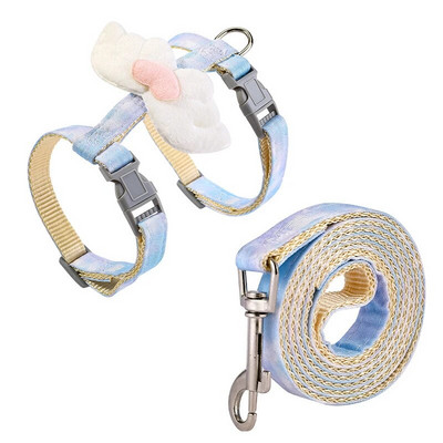 I-alakú aranyos szárnyas kutya hám nyomkövető póráz szett színátmenetes színű macskajárási kellékek kültéri kitörésmentes gyorskioldás