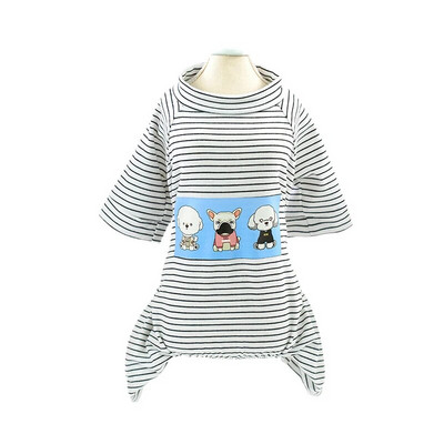 Stripe Dog Cat Pižamos Drabužiai Medvilniniai Kombinezonai Mažiems Šunims Čihuahua Mopsas Maltos Jorkšyro šuniuko Kombinezonas Talismanas Kostiumas