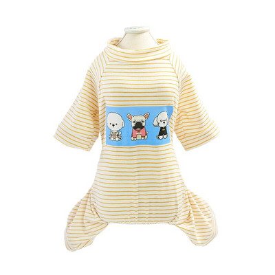 Stripe Dog Cat Pižamos Drabužiai Medvilniniai Kombinezonai Mažiems Šunims Čihuahua Mopsas Maltos Jorkšyro šuniuko Kombinezonas Talismanas Kostiumas