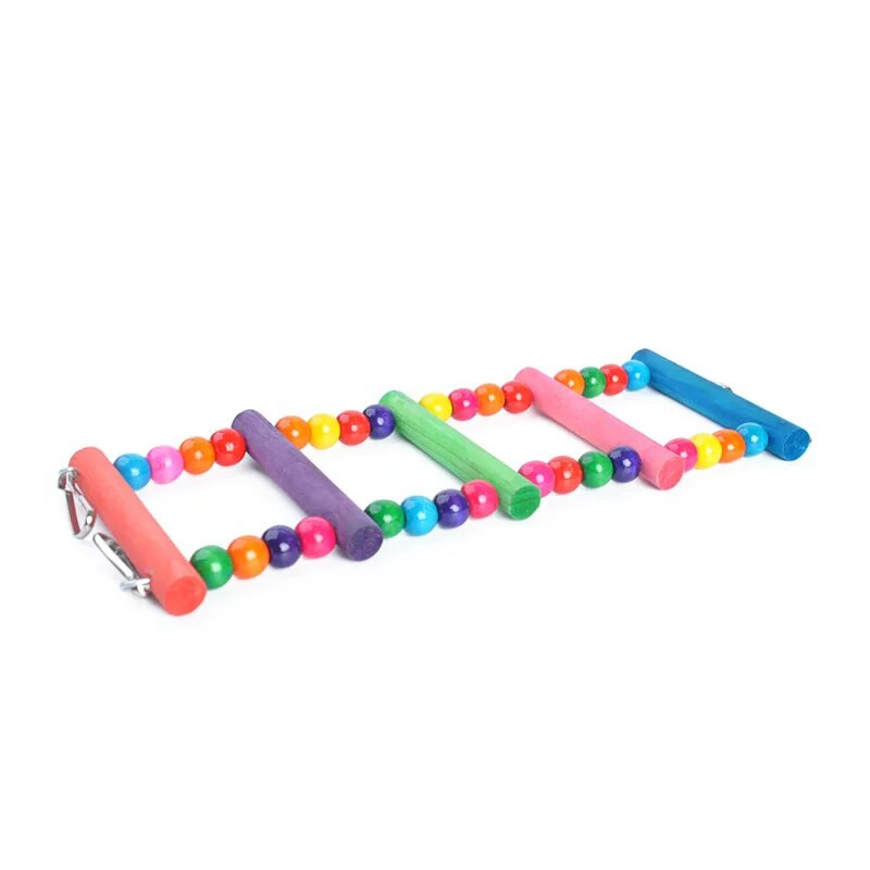 Păsări Papagali Scări Jucărie pentru cățărare Agățat bile colorate Cu Jucării din lemn natural pentru papagali Conuri Papagali Jucării din lemn pentru papagali