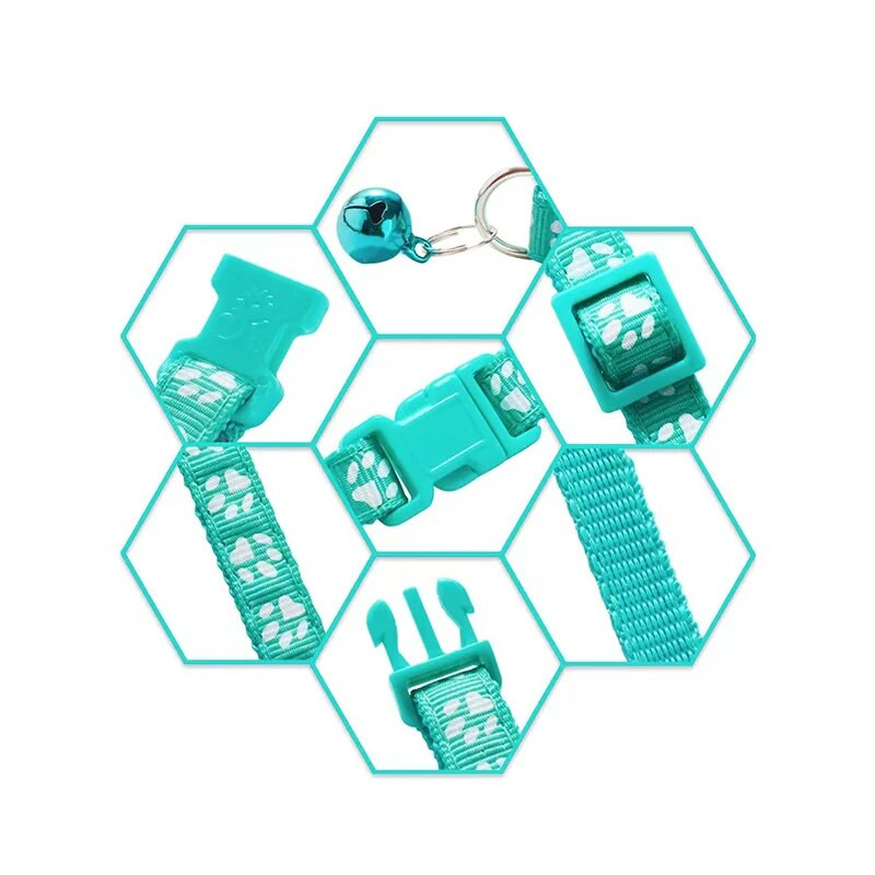 Ogrlica za kućne ljubimce sa zvonom Crtani otisak stopala Šareni pas Štene Mačka Dodaci Ogrlica za mače Podesivo sigurnosno zvonce Ogrlica Kućni ljubimac