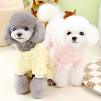 Χειμερινή ζεστή φόρμα σκύλου από φλις κοραλλιογενείς φόρμες για σκύλους Χαριτωμένη πιτζάμα για κουτάβι μαλακή φόρμα για κατοικίδια Κοστούμια γαλλικού μπουλντόγκ