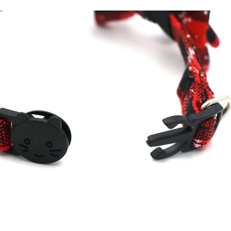 Božićna mačka s mašnom i ogrlica za malog psa s kariranom zvonastom pahuljom, podesivom ogrlicom s kopčom za ljubimce, štene, mače