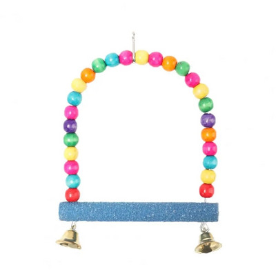 Natūralaus medinio papūgos sūpynės žaislas šlifavimo letena Stipraus kietumo stovo reikmenys papūgoms paukščiams ešeriams kabantys sūpynės narvas su