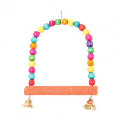 Natūralaus medinio papūgos sūpynės žaislas šlifavimo letena Stipraus kietumo stovo reikmenys papūgoms paukščiams ešeriams kabantys sūpynės narvas su